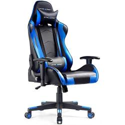 Gtracing Gaming Chair Racing Office Computer Ergonomic Video Game Chair Backrest and Seat Height Adjustable Swivel Recliner with Headrest and Lumbar Pillow Esports Chair (Blue)