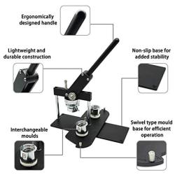 ChiButtons Button Maker Kit 25mm (1'') Badge Press Machine-B400 + 25mm Round Die Moulds + 500 Set Button Components + Adjustable Circle Cutter (Black-New)