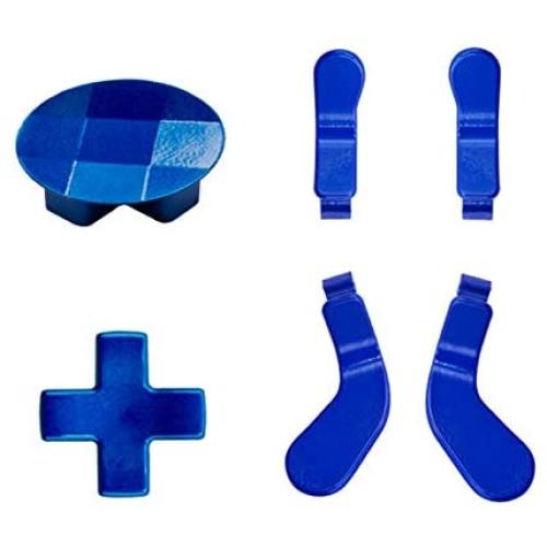 4 pcs Trigger Paddles and 2 Interchangeable D-Pads Metal Stainless Steel Replacement Parts for Elite Series 2 and Xbox one Elite Controllers (Blue)