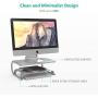 Monitor Riser Desktop Stand with Vented Metal and 2 Tier Desk Organizer Stand for Computer, Laptop, LED, LCD, OLED Flat Screen Display, iMac and Printer (STT001BS) by WALI, Silver, 1 Pack