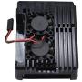 Treedix Metal Aluminium Alloy Armor Case Pi 4 Case, with Dual Cooling Fan Heatsink Compatible with Raspberry Pi 4 Model/Pi 4B (Black)
