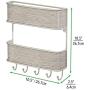 mDesign Wall Mount Metal Mail Organizer Storage Basket - 2 Tiers, 5 Hooks - for Entryway, Mudroom, Hallway, Kitchen, Office - Holds Letters, Magazines, Coats, Keys - Satin/Gray Wood Finish mDesign Wall Mount Metal Mail Organizer Storage Basket - 2 Tiers, 5 Hooks - for Entryway, Mudroom, Hallway, Kitchen, Office - Holds Letters, Magazines, Coats, Keys - Satin/Gray Wood Finish