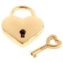 Warmtree Small Metal Heart Shaped Padlock Mini Lock with Key for Jewelry Box Storage Box Diary Book,Pack of 2,Gold