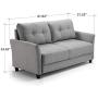 ZINUS Ricardo Loveseat Sofa / Tufted Cushions / Easy, Tool-Free Assembly, Soft Grey