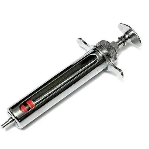 EatingBiting 10ml Reusable Stainless Steel Hypodermic Veterinary Animal Syringe Glass for Lab/Stainless Steel/Simple Structure/with Locking Screws Simple Operation EatingBiting 10ml Reusable Stainless Steel Hypodermic Veterinary Animal Syringe Glass for Lab/Stainless Steel/Simple Structure/with Locking Screws Simple Operation