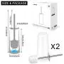 IXO Toilet Brush and Holder, 2 Pack Toilet Brush with 304 Stainless Steel Long Handle, Toilet Bowl Brush for Bathroom Toilet-Ergonomic, Elegant,Durable IXO Toilet Brush and Holder, 2 Pack Toilet Brush with 304 Stainless Steel Long Handle, Toilet Bowl Brush for Bathroom Toilet-Ergonomic, Elegant,Durable