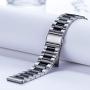 Shangpule Compatible with Fitbit Sense/Fitbit Versa 3 Bands, Stainless Steel Metal Replacement Strap Wrist Band Compatible with Fitbit Sense/Versa 3 Large Small Women Men (Silver+Black)