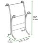 mDesign Decorative Metal Towel Holder Stand for Bathroom Vanity Countertops to Display and Store Small Guest Towels or Washcloths, 2 Tiers - 13.6'' High - Stone Gray