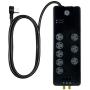 GE Pro Surge Protector, 8 Outlet Power Strip, 4ft Extension Cord, 3 Phone/Dsl/Modem Line Ports, 2 Cable/Coax Ports, 3 Extra Wide Adapter Spaced Outlets, Flat Plug, 2100 Joules, Black, 14095