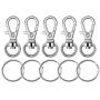 Paxcoo 100 Pcs Metal Swivel Lanyard Snap Hook with Key Rings
