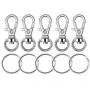 Paxcoo 100 Pcs Metal Swivel Lanyard Snap Hook with Key Rings Paxcoo 100 Pcs Metal Swivel Lanyard Snap Hook with Key Rings