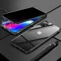 Privacy Magnetic Cases for iPhone SE 2020/iPhone 7/8, Anti Peeping Clear Double Sided Tempered Glass [Magnet Absorption Metal Bumper Frame] Thin 360 Full Protective Phone Case 4.7 Black