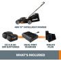 Worx WG743 40V PowerShare 4.0Ah 17'' Lawn Mower w/ Mulching & Intellicut (2x20V Batteries),Black and Orange