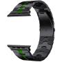 LDFAS Compatible for Apple Watch Band 44mm 42mm, Titanium Metal Watch Bands with Enhanced Durability Version Compatible for Apple Watch SE, Apple Watch Series 6/5/4/3 Smartwatch, Black/Green