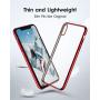 DTTO iPhone XR Case, Slim Fit Case Soft TPU Clear Cover with Metal Luster Edge for Apple iPhone XR 6.1 Inch- Red