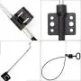 HNBun 4Pcs Recliner Pull Cable Replacement, Universal D-Ring Sofa Recliner Cables Black Couch Release Cables Replacement, Hook Exposed Cable Length 5.3 Inch with S Tip, Total Length 40.5 Inch