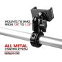 Metal Motorcycle Mount for Phone - by TACKFORM [Enduro Series] - NO Slings Needed. Rock Solid Holder for Regular and Plus Sized iPhone and Samsung Devices. Industrial Spring Grip