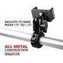 Metal Motorcycle Mount for Phone - by TACKFORM [Enduro Series] - NO Slings Needed. Rock Solid Holder for Regular and Plus Sized iPhone and Samsung Devices. Industrial Spring Grip