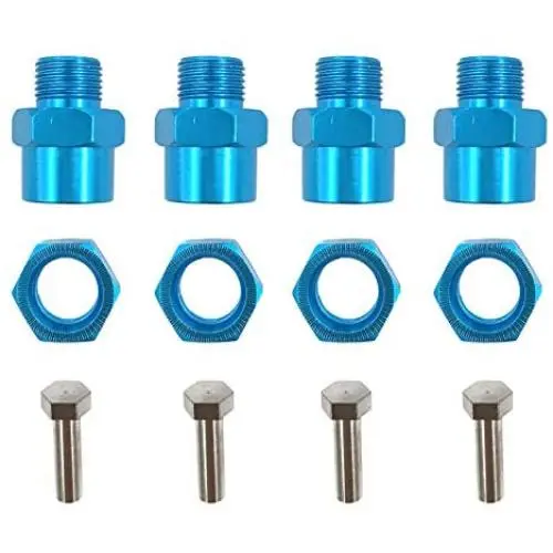 4Pack GINIHUIFISH Metal 12mm to 17mm Wheel Hex Drive Hub Adapters Conversion 15mm Extension Upgrade for 1/10 Off-Road RC Car Monster Truck Tires