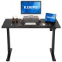 Flexispot Standing Desk Height Adjustable Desk Electric Sit Stand Desk 48 x 24 Inches Home Office Desks with Splice Board (Black Frame + Black Top)