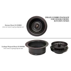 Premier Copper Products DC-1ORB Drain Combination Package for Double Bowl Kitchen Sinks, Oil Rubbed Bronze