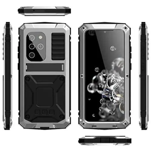 Case Compatible with Samsung S20 Plus(6.7''), (Military Grade Drop Protection) (Dustproof) Heavy Duty Rugged Military Cover with Kickstand Compatible with Samsung Galaxy S20 Plus(2020),Silver