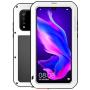 GFU Tempered Glass Armor Huawei P30 Lite Case, Outdoor Dustproof Cover Shell for Huawei P30 Lite Full Body Hybrid Heavy Duty Metal Shockproof (White, P30 Lite)