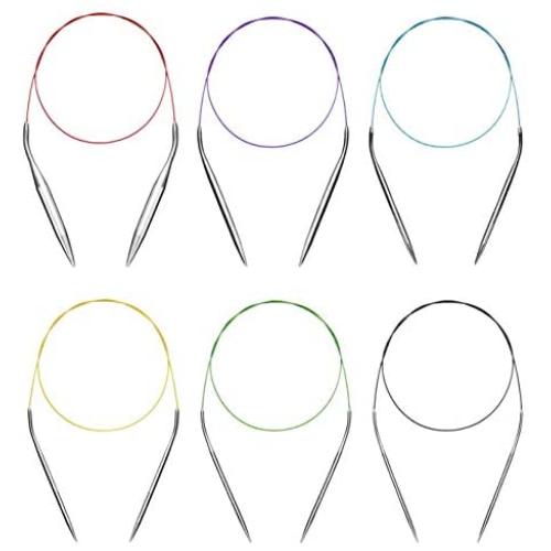 Circular Knitting Needles Set Round Needle Metal Magic Loop 40 Inch Size 15 13 11 10 9 8 7 6 5 4 2 0