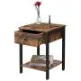 HOOBRO Nightstand, 2-Tier End Table, Industrial Side Table with Drawer and Storage Shelf, Wood Accent Table with Metal Frame, Easy Assembly, Rustic Brown and Black BF40BZ01 HOOBRO Nightstand, 2-Tier End Table, Industrial Side Table with Drawer and Storage Shelf, Wood Accent Table with Metal Frame, Easy Assembly, Rustic Brown and Black BF40BZ01