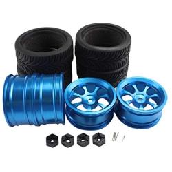 XEDUO 4PCS Upgrade Metal Wheel Rim and Tire Part for WLtoys 144001 1/14 4WD RC Car