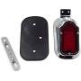 HTTMT XH3118B-A- Motorcycle Chrome Red Metal Tombstone Brake Tail Light Signal Compatible with Motorcycle Bike