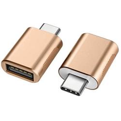 nonda USB C to USB Adapter(2 Pack),USB-C to USB 3.0 Adapter,USB Type-C to USB,Thunderbolt 3 to USB Female Adapter OTG for MacBook Air 2020, MacBook 12 inch, iPad Pro 2020,More Type-C Devices(Gold)