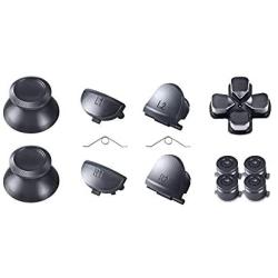 TOMSIN Metal Buttons for DualShock 4, Aluminum Metal Thumbsticks Analog Grip & Bullet Buttons & D-pad & L1 R1 L2 R2 Triggers for PS4 Controller Gen 1 (Dark Grey)