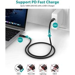 USB C to USB C 3.1 Gen 2 Cable 10Gbps Data Transfer, NIMASO 4K Video Output Monitor Cable 100W PD Fast Charging Compatible with Thunderbolt 3, MacBook Pro, iPad Pro, Galaxy S21, Google Pixel - 3.3FT