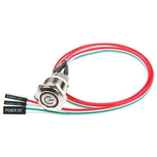 NOYITO 12mm Chassis Switch Metal Button Switch with 22inchs Extension Cable Red Yellow Blue Green Switch Symbol Suitable for Computer DIY Switch (12mm, Yellow Symbol) NOYITO 12mm Chassis Switch Metal Button Switch with 22inchs Extension Cable Red Yellow Blue Green Switch Symbol Suitable for Computer DIY Switch (12mm, Yellow Symbol)