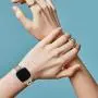 Joyozy Stainless Steel Metal Bands Compatible with Fitbit Versa 3&Fitbit Sense Smartwatch,Chic D Stylish Link Metal Wristband Accessories Strap for Women Girls Bracelet Champagne Gold