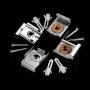 Patelai 3 Sets (12 Pieces) Spring Loaded Mirror Hanger Clips Mirror Mounting Clips with Rawl Plugs and Screws Tools