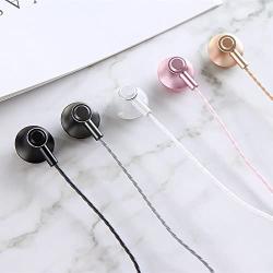 Casjie Metal Heavy Bass in-Ear Headphones Stereo Headset 3.5mm Wired Earphone with Microphone (Pink)