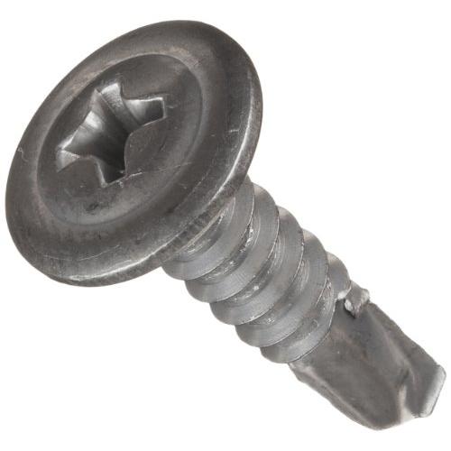 410 Stainless Steel Self-Drilling Screw, Plain Finish, Modified Truss Head, Phillips Drive, #3 Drill Point, #10-16 Thread Size, 3/4'' Length (Pack of 25)