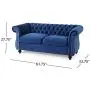Christopher Knight Home Karen Traditional Chesterfield Loveseat Sofa, Navy Blue and Dark Brown, 61.75 x 33.75 x 27.75,306027 Christopher Knight Home Karen Traditional Chesterfield Loveseat Sofa, Navy Blue and Dark Brown, 61.75 x 33.75 x 27.75,306027