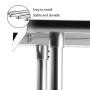 Hally Stainless Steel Table for Prep & Work 24 x 30 Inches, NSF Commercial Heavy Duty Table with Undershelf and Backsplash for Restaurant, Home and Hotel