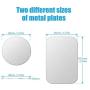 WixGear Mount Metal Plate with Adhesive for Magnetic Cradle-Less Mount -X4 Pack 2 Rectangle and 2 Round (Compatible with WixGear mounts) (Silver)