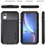 Lanhiem iPhone XR Case, Heavy Duty Shockproof [Tough Armour] Metal Case with Built-in Screen Protector, 360 Full Body Protective Cover for iPhone XR (6.1'' 2018), Dust Proof Design -Black