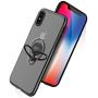 DESOF iPhone X Case, iPhone 10 Case with Ring Holder Kickstand, 360°Adjustable Ring Grip Stand Work with Magnetic Car Mount Anti-Fingerprint Slim Cover for Apple iPhone X (2017) 5.8 inch - Clear