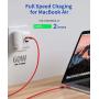 USB C to USB C 60W Cable, JSAUX[2-Pack 3.3ft] Type C Charger Cord Compatible with Samsung Galaxy S21/S21+/S20+ Ultra, Note 20/10 Ultra, MacBook Air/Pro, iPad Pro 2020/2018, iPad Air 2020, Pixel-Red