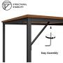 HOMEYFINE Computer Desk,Writting Desk with Storage Shelves,63 inches,Industrial Metal and Wooden Fashion Latop Desk for Home Office(Vintage Oak Finish Stitching Black)