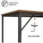 HOMEYFINE Computer Desk,Writting Desk with Storage Shelves,63 inches,Industrial Metal and Wooden Fashion Latop Desk for Home Office(Vintage Oak Finish Stitching Black)