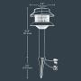 Sterno Home GL22627BK Outdoor Path, Plastic 2-Tier Low Voltage Landscape Lighting, 8.66 x 5.2-Inches (4W Warm White/15 Lumens), 1-Pack, Black