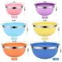 Mixing Bowls, Weiyudang 6 piece Salad Bowl Stainless Steel Basin Metal Bowls Set With Colorful Lids - Set Includes 2, 2.5, 3, 4, 5.5, 7Quart, Measuring Cup as a Gift Mixing Bowls, Weiyudang 6 piece Salad Bowl Stainless Steel Basin Metal Bowls Set With Colorful Lids - Set Includes 2, 2.5, 3, 4, 5.5, 7Quart, Measuring Cup as a Gift