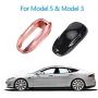 AziPro Tesla Key Fob Cover Case, Alumium Hard Keyless Remote Flip Key Protection Case Shell Cover Key Chain for Men Women (Model S & Model 3, Rose Gold)